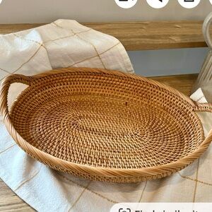 Handmade rattan basket tray